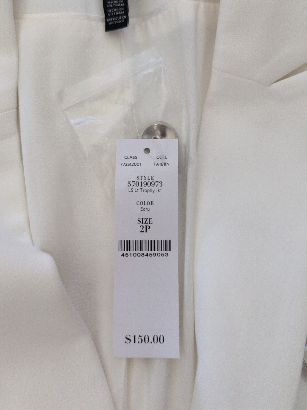 White House Black Market Double Breasted Trophy Studio Ecru Blazer - Picture 6 of 6